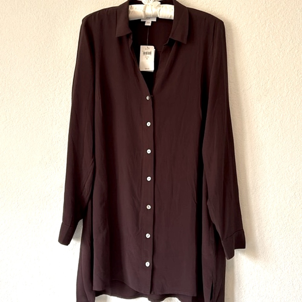 J. Jill Long Button Up Tunic Blouse - Picture 2 of 11